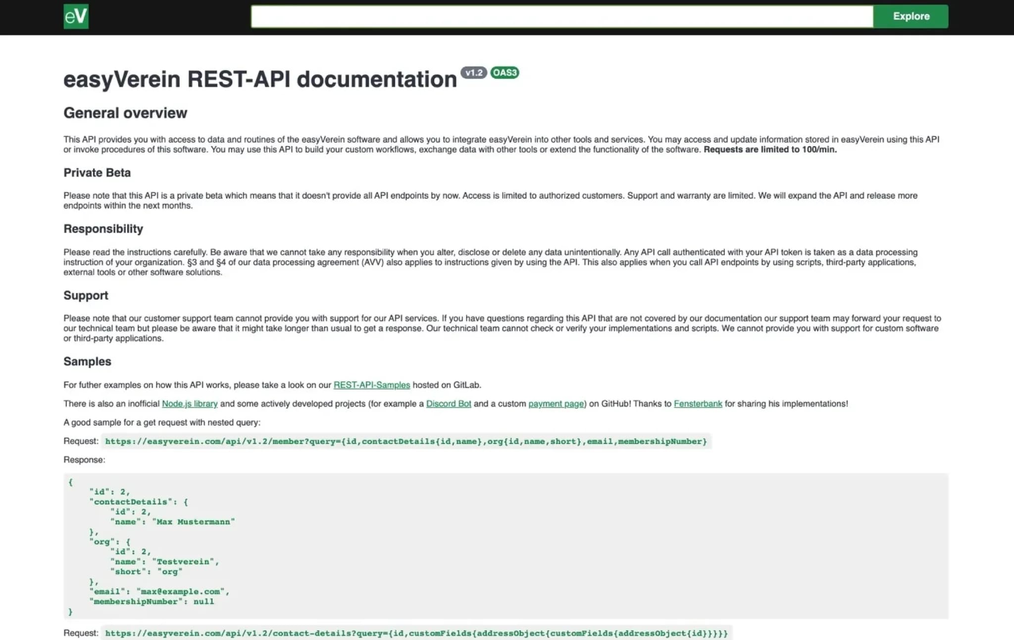 Screenshot REST-API