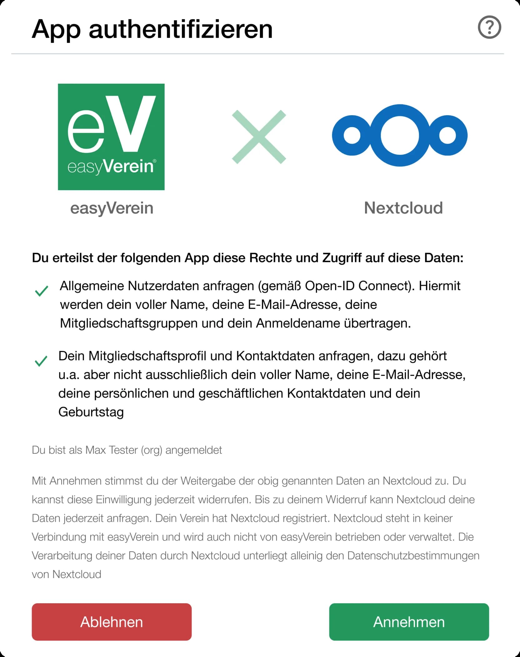App Authentifizierung