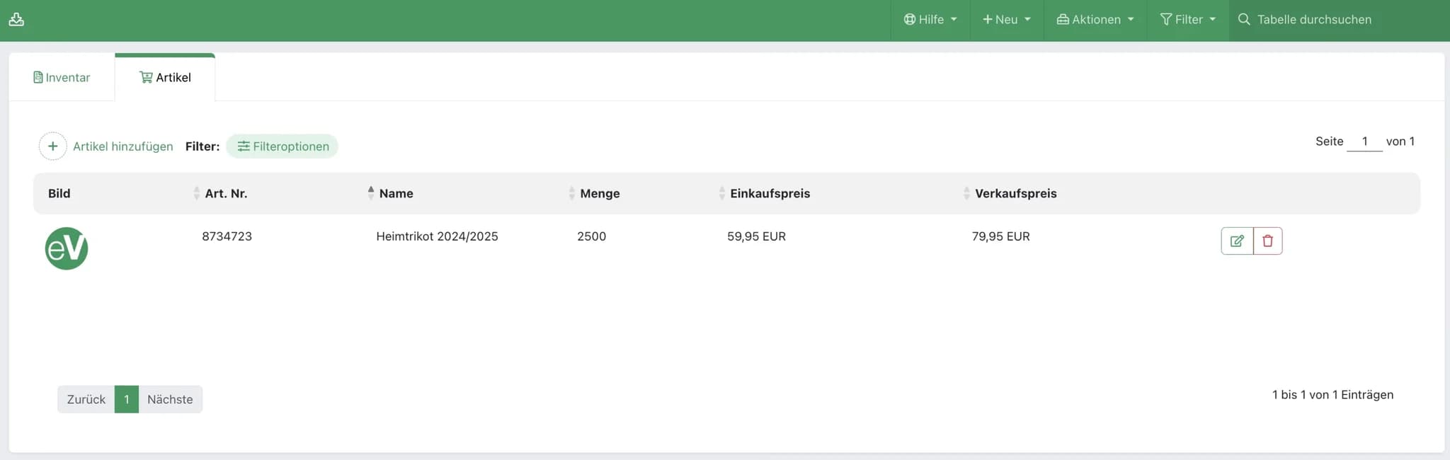 Screenshot Artikel