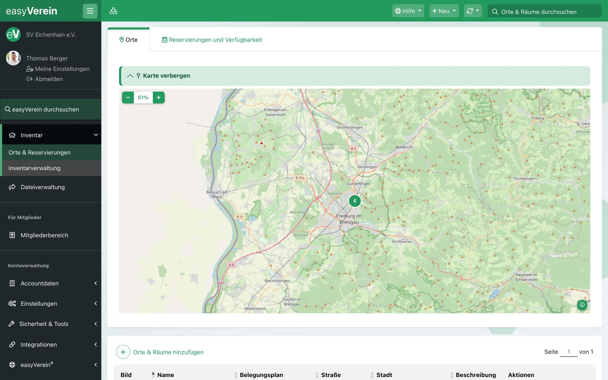 Screenshot Orte