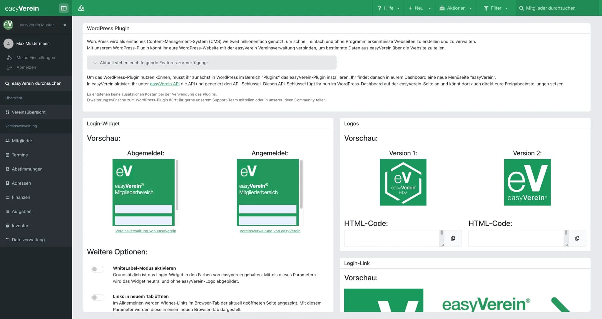 Screenshot WordPress-Plugin